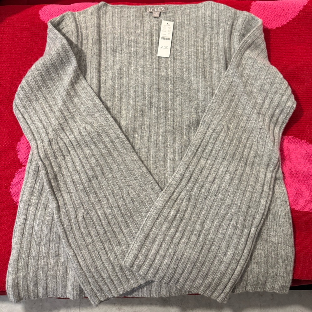 Ribbed boatneck sweater in vintage wool